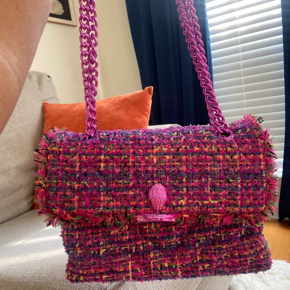 Kurt Gieger Kensington Handbag Pink Tweed Large - Picture 1 of 4